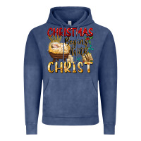 Vintage Denim christmas begins with christ Vintage Hoodie - FaDigitalArtStudio