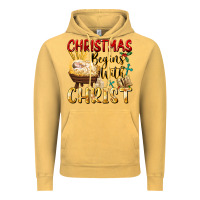 Vintage Mustard christmas begins with christ Vintage Hoodie - FaDigitalArtStudio