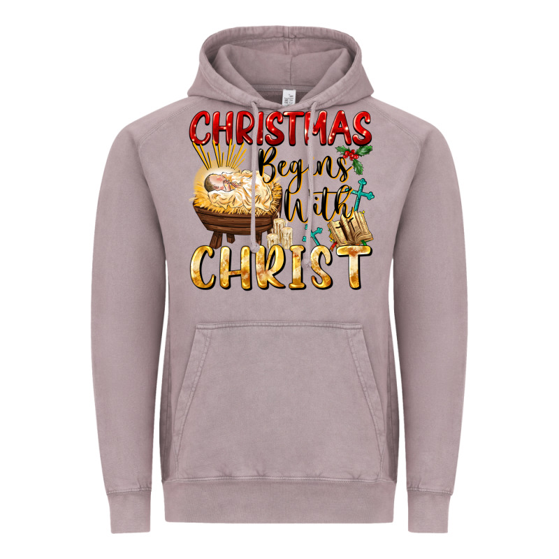 Christmas Begins With Christ Vintage Hoodie by FaDigitalArtStudio | Teevron