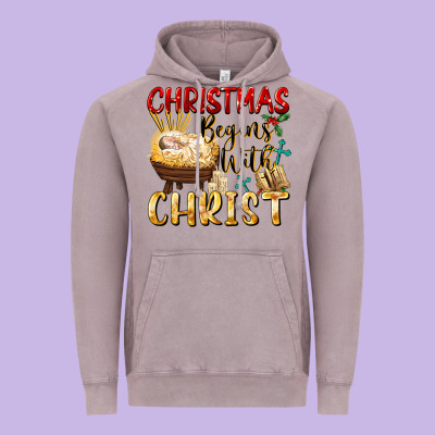 Christmas Begins With Christ Vintage Hoodie Designed By Fadigitalartstudio