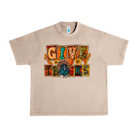 French Oak Give Thanks Thanksgiving Urban Heavy Tee - FaDigitalArtStudio
