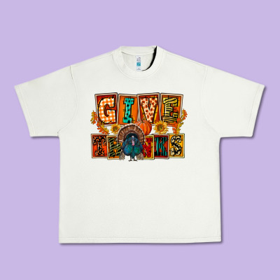 Give Thanks Thanksgiving Urban Heavy Tee Designed By Fadigitalartstudio