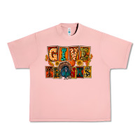 Salmon Give Thanks Thanksgiving Urban Heavy Tee - FaDigitalArtStudio