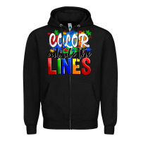 Black color outside the lines Zipper Hoodie - AdoDesignShop