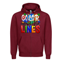 Burgundy color outside the lines Zipper Hoodie - AdoDesignShop