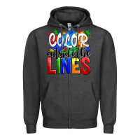 Charcoal Heather color outside the lines Zipper Hoodie - AdoDesignShop