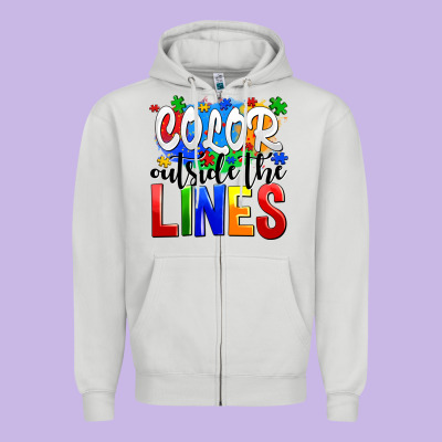 Color Outside The Lines Zipper Hoodie Designed By Adodesignshop