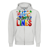 Dove Grey color outside the lines Zipper Hoodie - AdoDesignShop