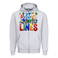 Heather Grey color outside the lines Zipper Hoodie - AdoDesignShop