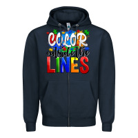 Navy color outside the lines Zipper Hoodie - AdoDesignShop