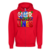 Red color outside the lines Zipper Hoodie - AdoDesignShop