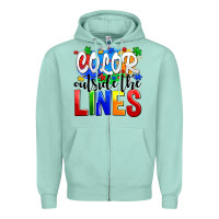 Seafoam color outside the lines Zipper Hoodie - AdoDesignShop