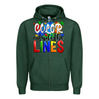 Sports Green color outside the lines Zipper Hoodie - AdoDesignShop