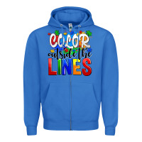 True Royal color outside the lines Zipper Hoodie - AdoDesignShop