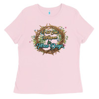 Bubblegum Pink Crown of thorns Easter Day Ladies Tee - HowdyJamesFarm