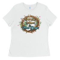 White Crown of thorns Easter Day Ladies Tee - HowdyJamesFarm
