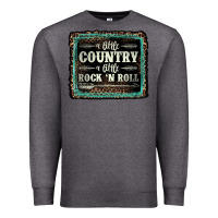 Charcoal Heather a little country a little rock n roll Premium Sweatshirt - AdoDesignShop