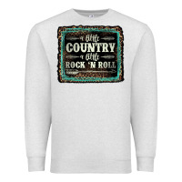 Oatmeal Heather a little country a little rock n roll Premium Sweatshirt - AdoDesignShop