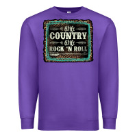 Purple a little country a little rock n roll Premium Sweatshirt - AdoDesignShop