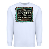 White a little country a little rock n roll Premium Sweatshirt - AdoDesignShop