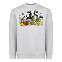 Heather Grey easter cows with chicks Heavyweight Sweatshirt - AdoDesignShop