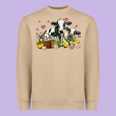Easter Cows With Chicks Heavyweight Sweatshirt Designed By Adodesignshop