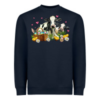 Navy easter cows with chicks Heavyweight Sweatshirt - AdoDesignShop