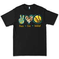 Black Peace Love Softball Premium Tee - Jasminsmagicworld