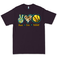 Plum Peace Love Softball Premium Tee - Jasminsmagicworld