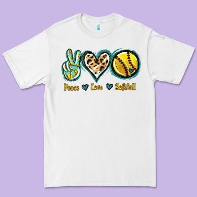 Peace Love Softball Premium Tee Designed By Jasminsmagicworld