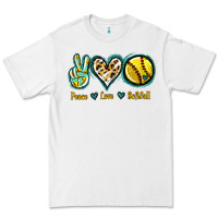White Peace Love Softball Premium Tee - Jasminsmagicworld