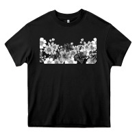 Black black and white floral Heavy Core Tee - TumblerDesignByShophia