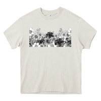 Cream black and white floral Heavy Core Tee - TumblerDesignByShophia