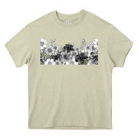 Mossy black and white floral Heavy Core Tee - TumblerDesignByShophia