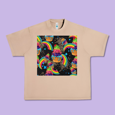 Pride Cupcake Seamless Pattern Urban Heavy Tee Designed By Fadigitalartstudio