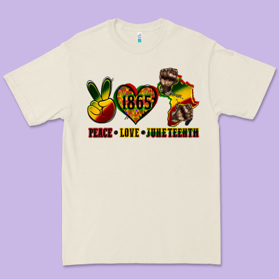 Peace Love Juneteenth Premium Tee Designed By Cowgirlartshop