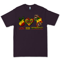 Plum peace love juneteenth Premium Tee - CowGirlArtShop