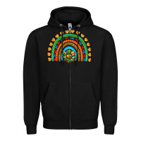 Black autism heart ribbon rainbow Zipper Hoodie - AdoDesignShop