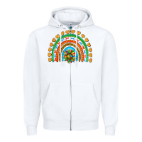 White autism heart ribbon rainbow Zipper Hoodie - AdoDesignShop