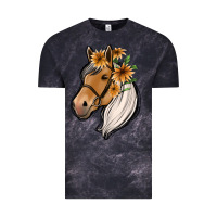 Cloud Black floral horse Vintage Tee - Jasminsmagicworld