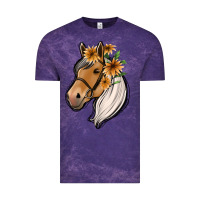 Cloud Purple floral horse Vintage Tee - Jasminsmagicworld