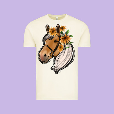 Floral Horse Vintage Tee Designed By Jasminsmagicworld