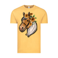 Vintage Mustard floral horse Vintage Tee - Jasminsmagicworld
