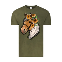Vintage Olive floral horse Vintage Tee - Jasminsmagicworld