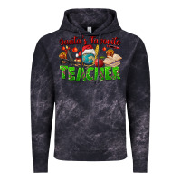 Cloud Black Santa's Favorite Teacher Vintage Hoodie - FaDigitalArtStudio