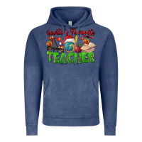Vintage Denim Santa's Favorite Teacher Vintage Hoodie - FaDigitalArtStudio