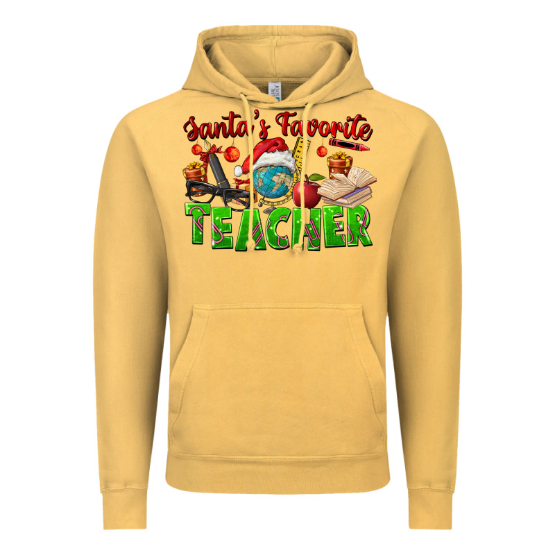 Santa's Favorite Teacher Vintage Hoodie by FaDigitalArtStudio | Teevron