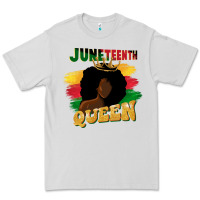 Dove Grey juneteenth queen black woman afro queen Premium Tee - CowGirlArtShop