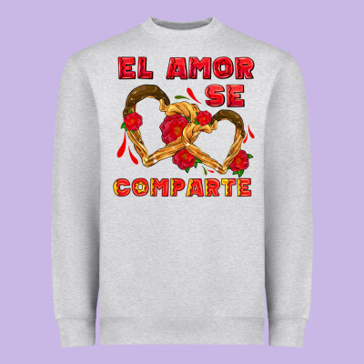 El Amor Se Comparte With Churros Heavyweight Sweatshirt Designed By Adodesignshop