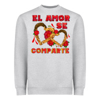 Heather Grey el amor se comparte with churros Heavyweight Sweatshirt - AdoDesignShop